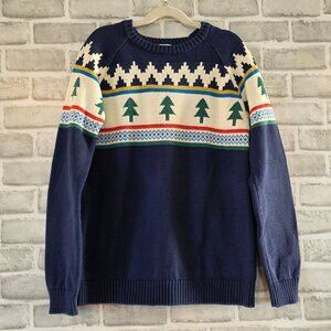 Hanna Andersson Winter Solstice Tree Cotton Sweater Fair Isle Gorpcore Kids 12